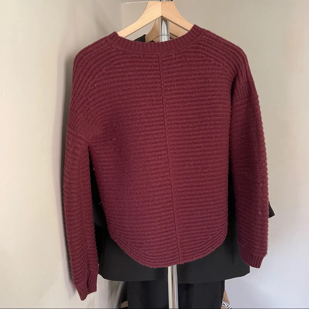 Max Studio | Burgundy Ribbed Sweater - Picture 4 of 7